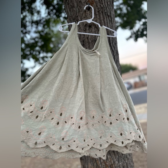 FP Movement by Free People Tops - Elegant Lace-Trimmed Olive Green Women's Free People Top